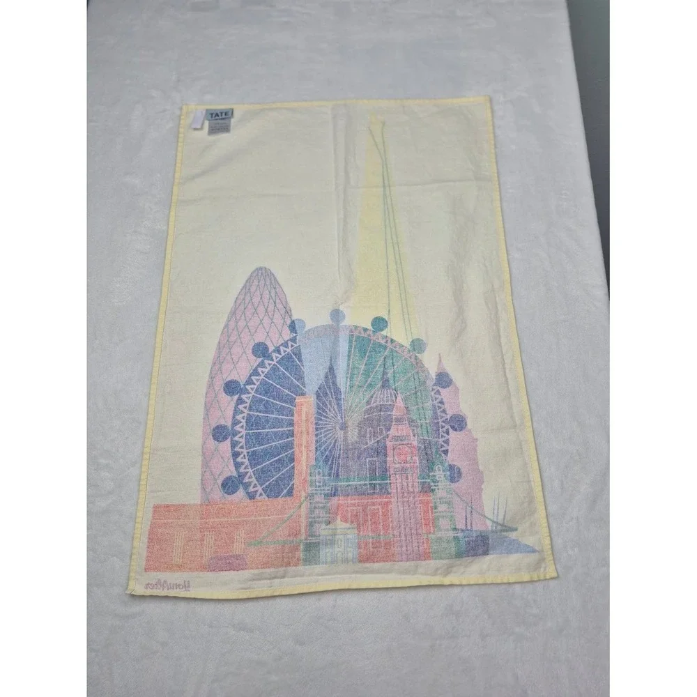 Tate Tea Towel London Landmarks White Cotton Museum Souvenir